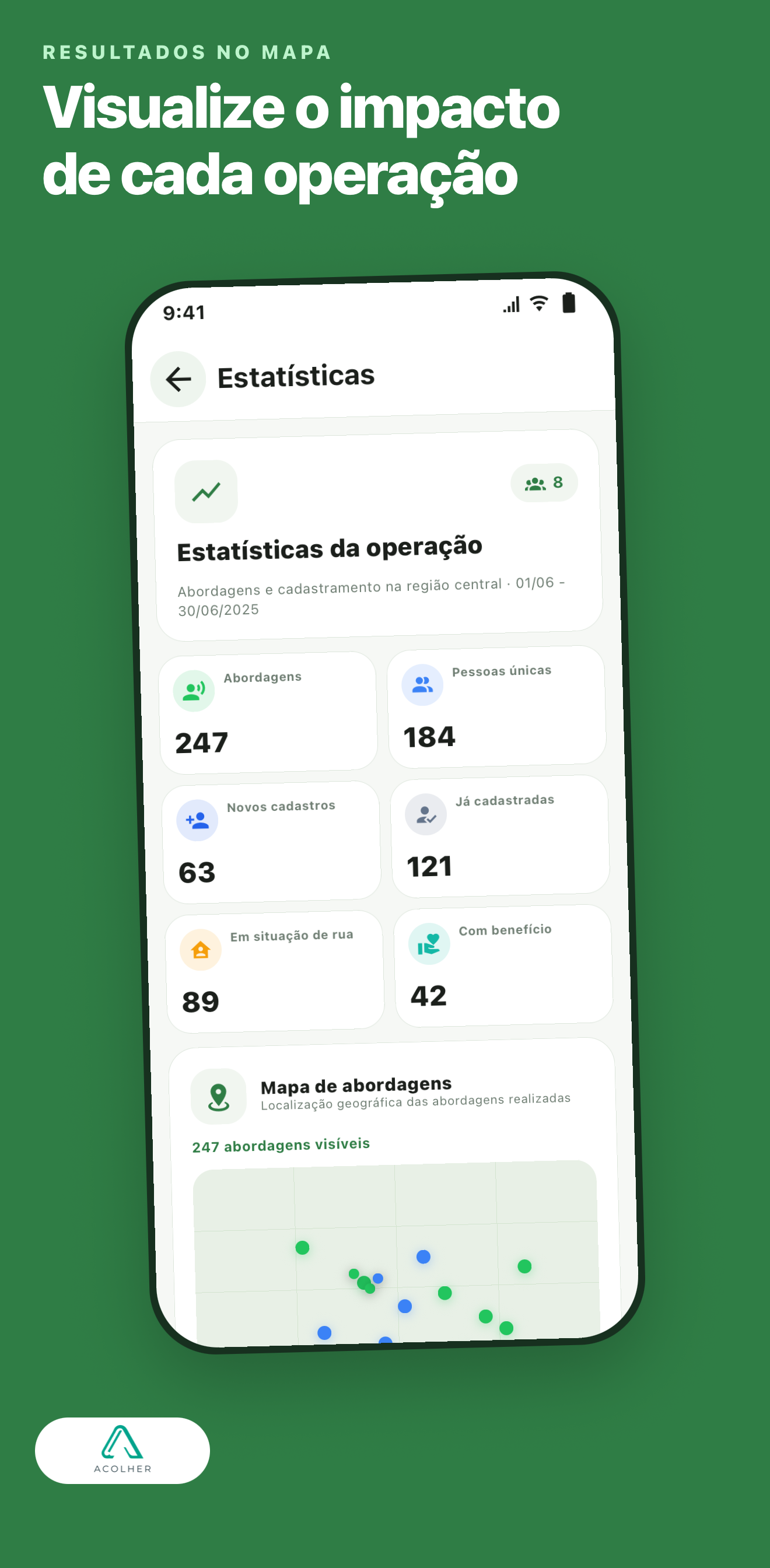 Acolher — Estatísticas da operação