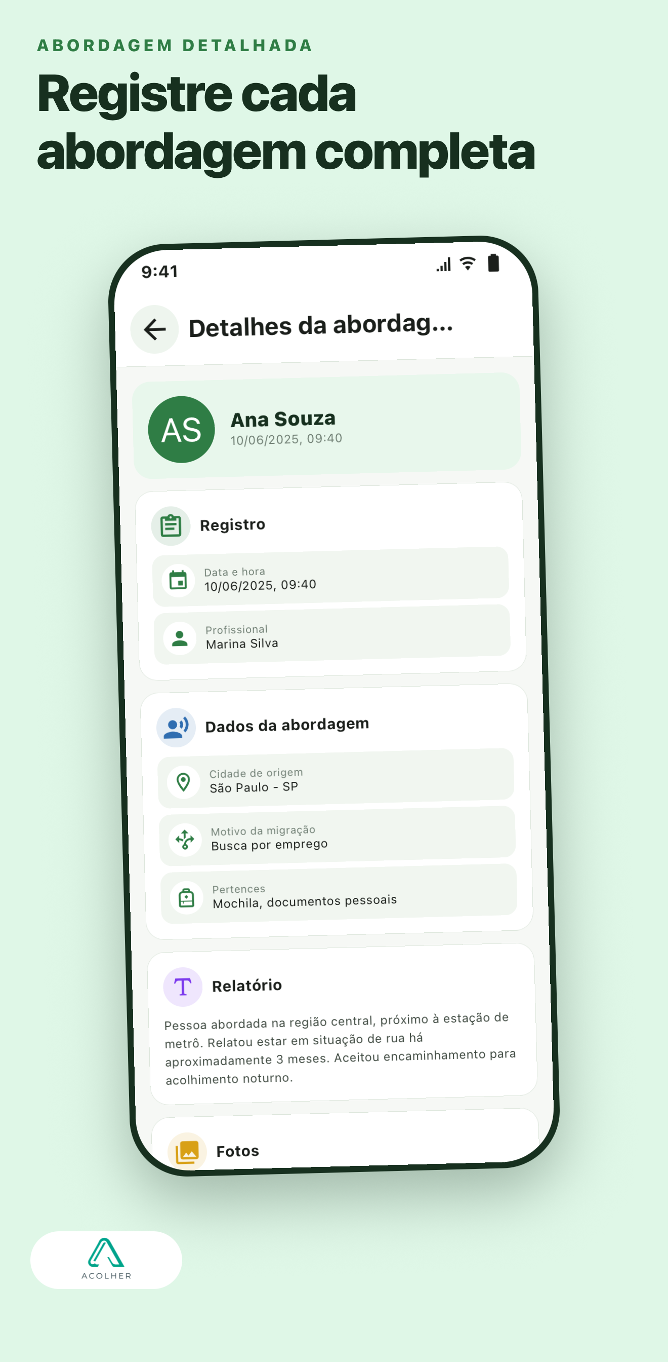 Acolher — Abordagem social