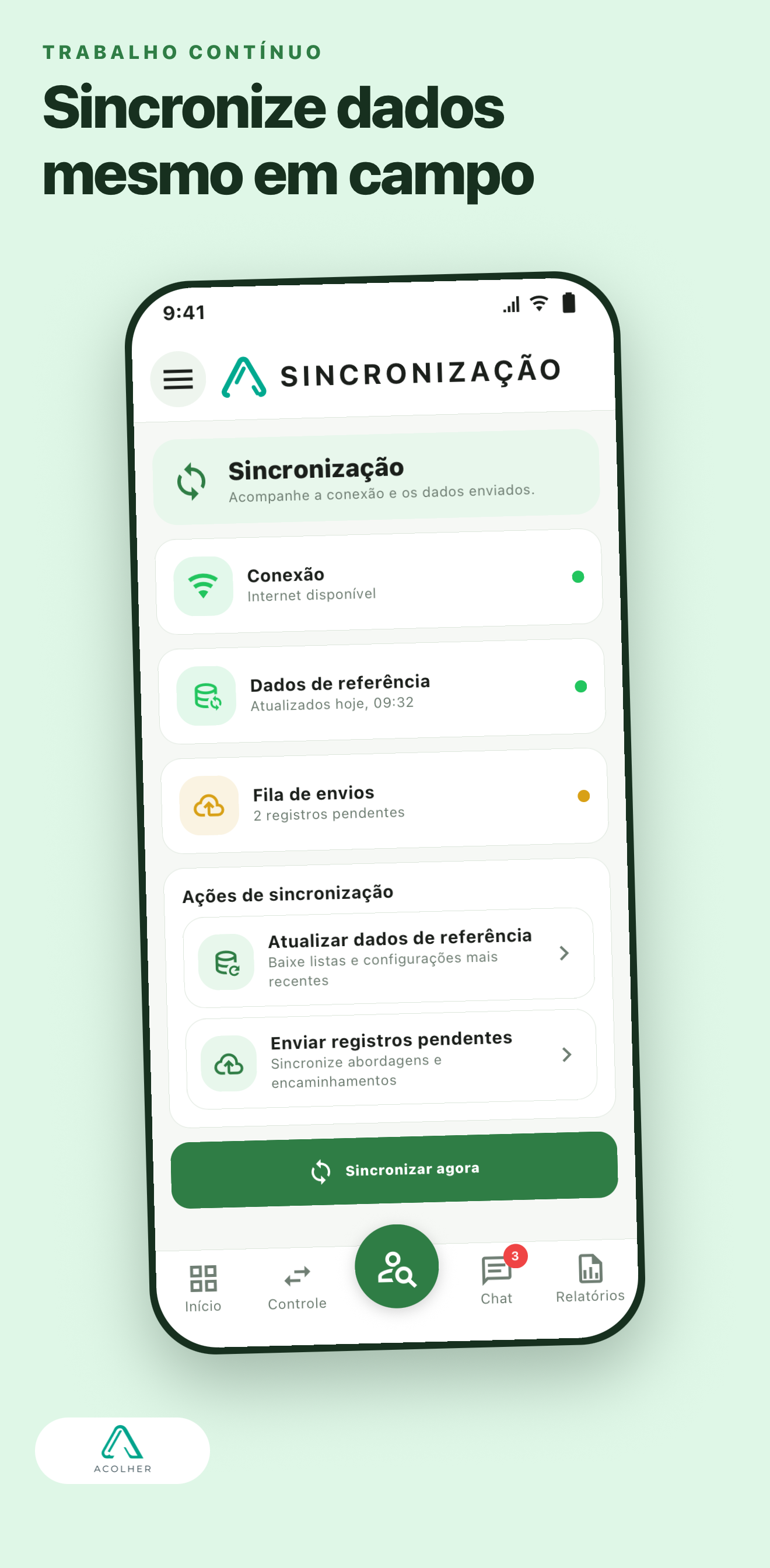 Acolher — Modo offline